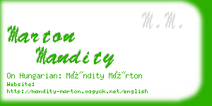 marton mandity business card